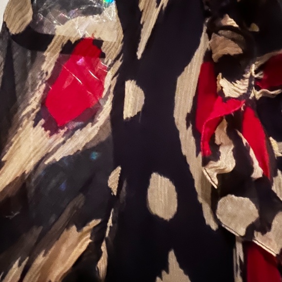 Diane Von Furstenberg tribal red and blue printed silk long sleeve dress 8 - Picture 8 of 13